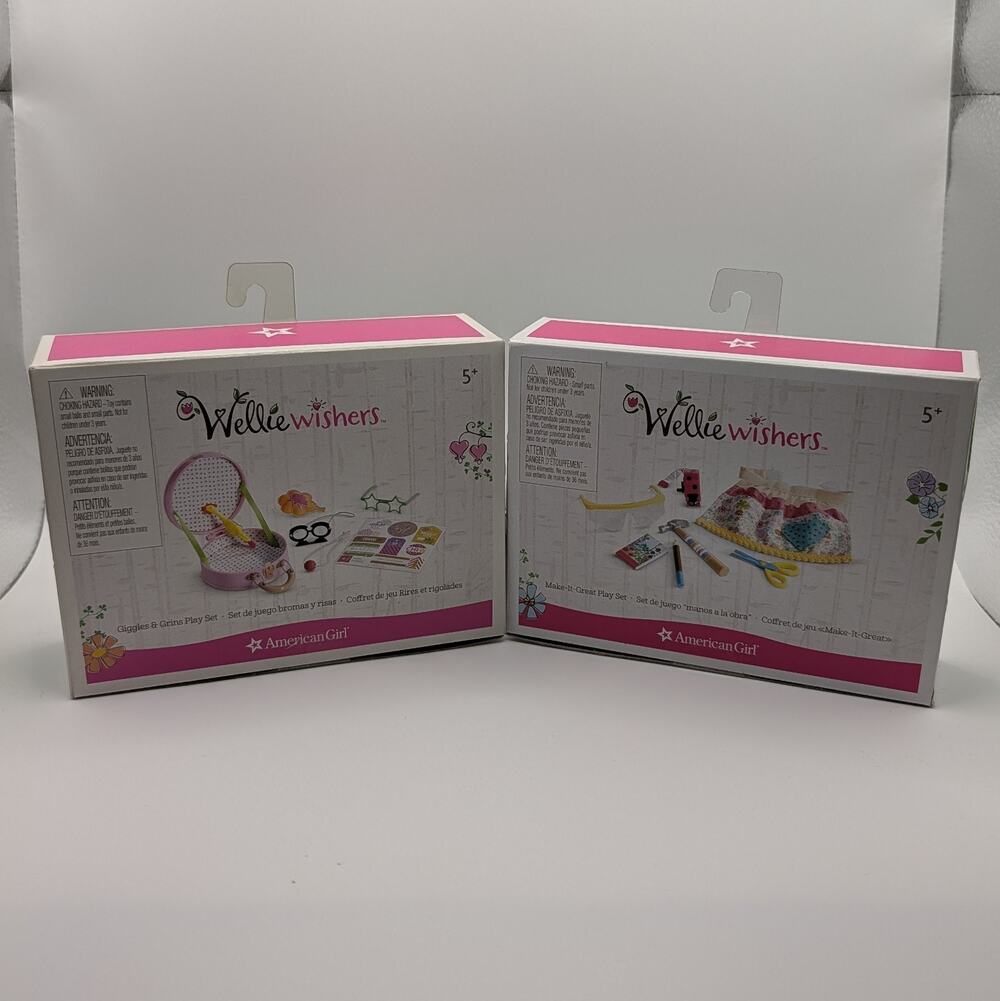 American Girl Wellie Wishers Play Set Lot Giggles & Grins Make-It-Great NEW